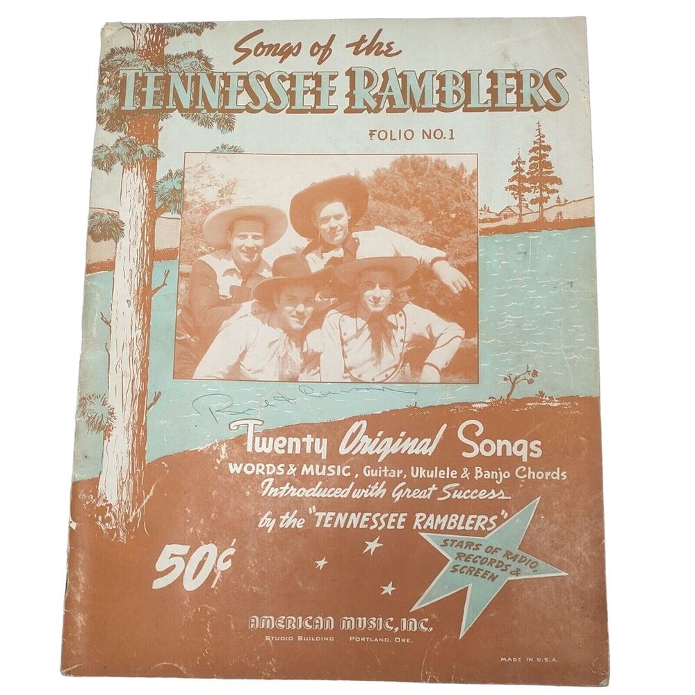 Tennessee Ramblers 20 Country & Western Songs 1940 Sheet Music